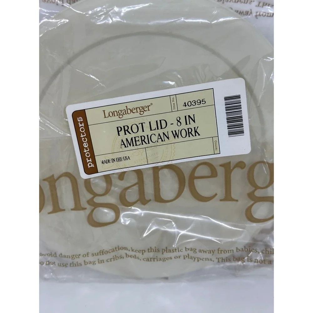 Longaberger Protector Lid 8 Inch American Work Cream Plastic Basket Cover 40395